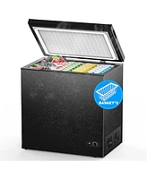 Zafro 7.0 Cu.Ft Chest Freezer with Removable Basket and Bottom Defrost Water Drain Freestanding Top Open Door, Deep Freezer, Mini Adjusta