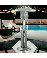 11000 Btu Silver Steel Propane Cylindrical Pole Tabletop Patio Heater
