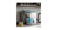 Zafro portable ice maker can make 9 bullet-shaped ice cubes in just 6-8 minutes and can make up to 26 pounds of ice cubes per day. It has two ice cube