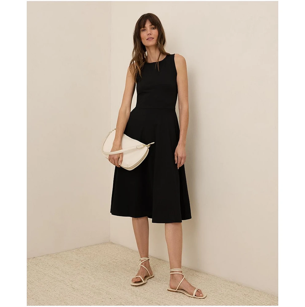 Pact Women's Organic Cotton Fit & Flare Keyhole Back Dress