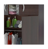 Stylish Melamine Dresser with Mirrored Accents and Spacious Storage