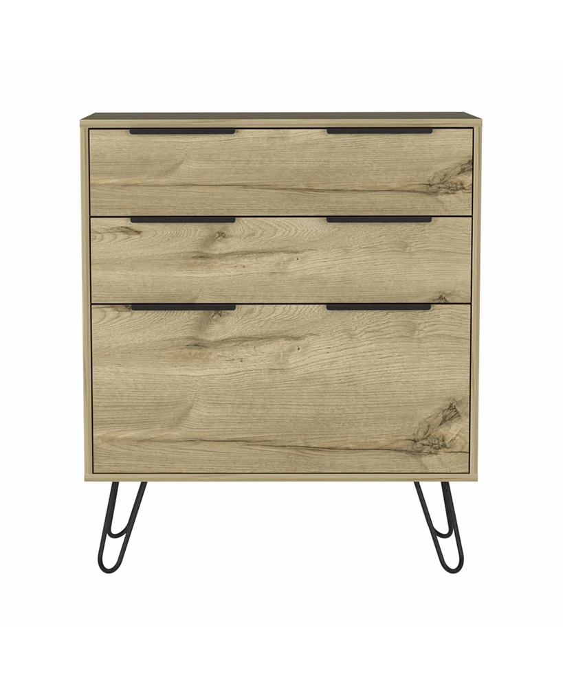 Stylish Three-Drawer Dresser with Smooth Glide Storage for Small Spaces