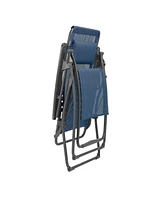 Reclining Steel Zero Gravity Chair with Cushion for Patio and Lawn