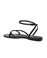 Luz | Strappy Ankle Wrap Flat Leather Sandals