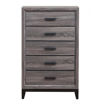 Solid Wood Five-Drawer Chest for Bedroom Storage and Organization