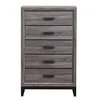 Solid Wood Five-Drawer Chest for Bedroom Storage and Organization