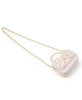 Tiny Treats + Zomi Gems Girls Tweed Jumbo Pearl Bow Handbag, Pink