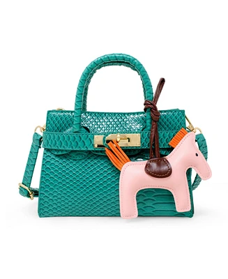 Tiny Treats + Zomi Gems Girls Crocodile Pony Handbag, Orange