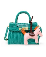 Tiny Treats + Zomi Gems Girls Crocodile Pony Handbag, Orange