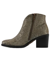 White Mountain Women's Tattles Western Block Heel Booties