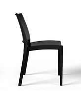 Modern Polypropylene Stackable Plastic Patio Dining Chair (Set of 2)