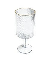 TarHong Stax Optic Twist Goblet Glasses, Set of 6