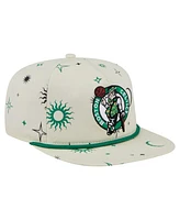 New Era Men's Cream Boston Celtics Lunar Golfer Snapback Hat