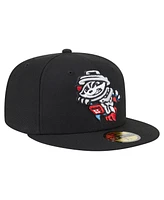 New Era Men's Black Rocket City Trash Pandas Authentic Collection 59FIFTY Hat