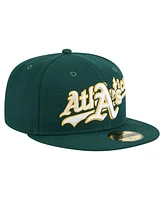 New Era Men's Green Athletics Overlap 59FIFTY Hat