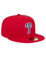 New Era Men's Red Philadelphia Phillies Checkered Under visor 59FIFTY Hat