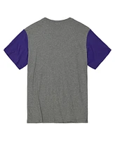 Mitchell & Ness Men's Heather Gray Phoenix Suns Hardwood Classics Color Block T-Shirt