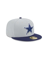New Era Men's Gray/Navy Dallas Cowboys Color Pack Two-Tone 59FIFTY Fitted Hat