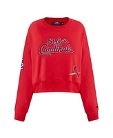 Pro Standard Women's Red St. Louis Cardinals Game Day Classics Crewneck Pullover Sweatshirt