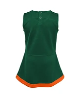Outerstuff Big Girls Green Miami Hurricanes Cheer Captain Jumper Dress
