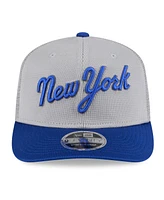 New Era Men's Gray/Royal New York Mets 2025 Batting Practice 9SEVENTY Stretch snap Trucker Hat