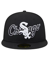 New Era Men's Black Chicago White Sox Overlap 59FIFTY Hat