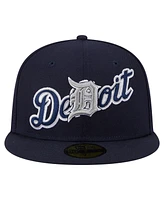 New Era Men's Navy Detroit Tigers Overlap 59FIFTY Hat