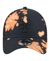 New Era Men's Black New York Mets Bleached A-Frame 9FORTY Adjustable Hat