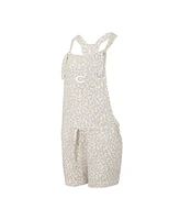 Concepts Sport Women's Cream Cincinnati Reds Montana Hacci Knit Overalls Romper
