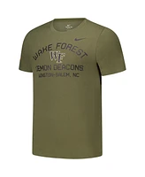 Nike Men's Olive Wake Forest Demon Deacons 2024 Military Appreciation Performance T-Shirt