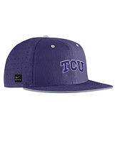 Nike Men's Purple Tcu Horned Frogs On-Field True Performance Baseball Fitted Hat