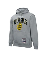 Mitchell & Ness Men's Heather Gray Michigan Wolverines Classic Arch Pullover Hoodie