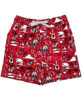 Wes & Willy Big Boys and Girls Red Georgia Bulldogs Luau Swim Trunks