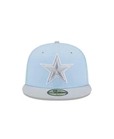 New Era Men's Light Blue/Gray Dallas Cowboys Color Pack Two-Tone 59FIFTY Fitted Hat
