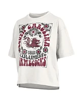 Pressbox Women's White South Carolina Gamecocks Harmony Oversized T-Shirt