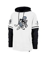 '47 Brand Men's White/Black Dallas Cowboys Throwback Shortstop Pullover Hoodie