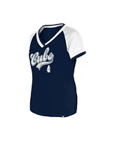 New Era Women's Navy Chicago Cubs Gameday Raglan V-Neck T-Shirt
