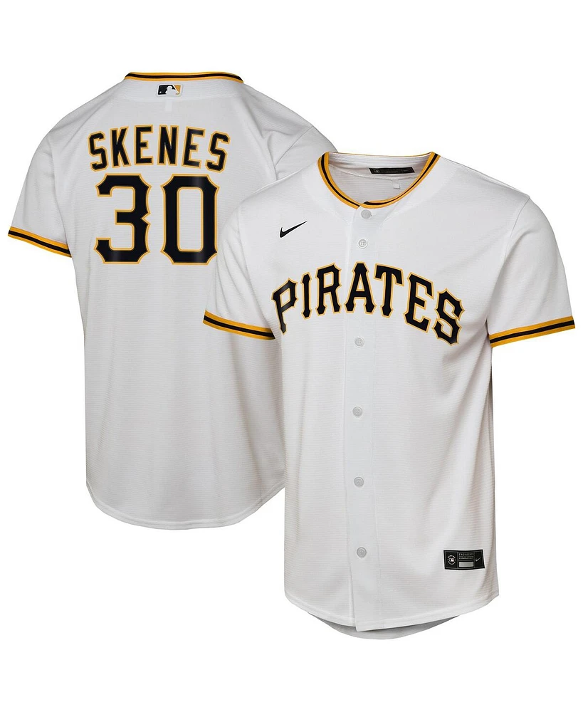 Nike Big Boys and Girls White Paul Skenes Pittsburgh Pirates Home Replica Player Jersey