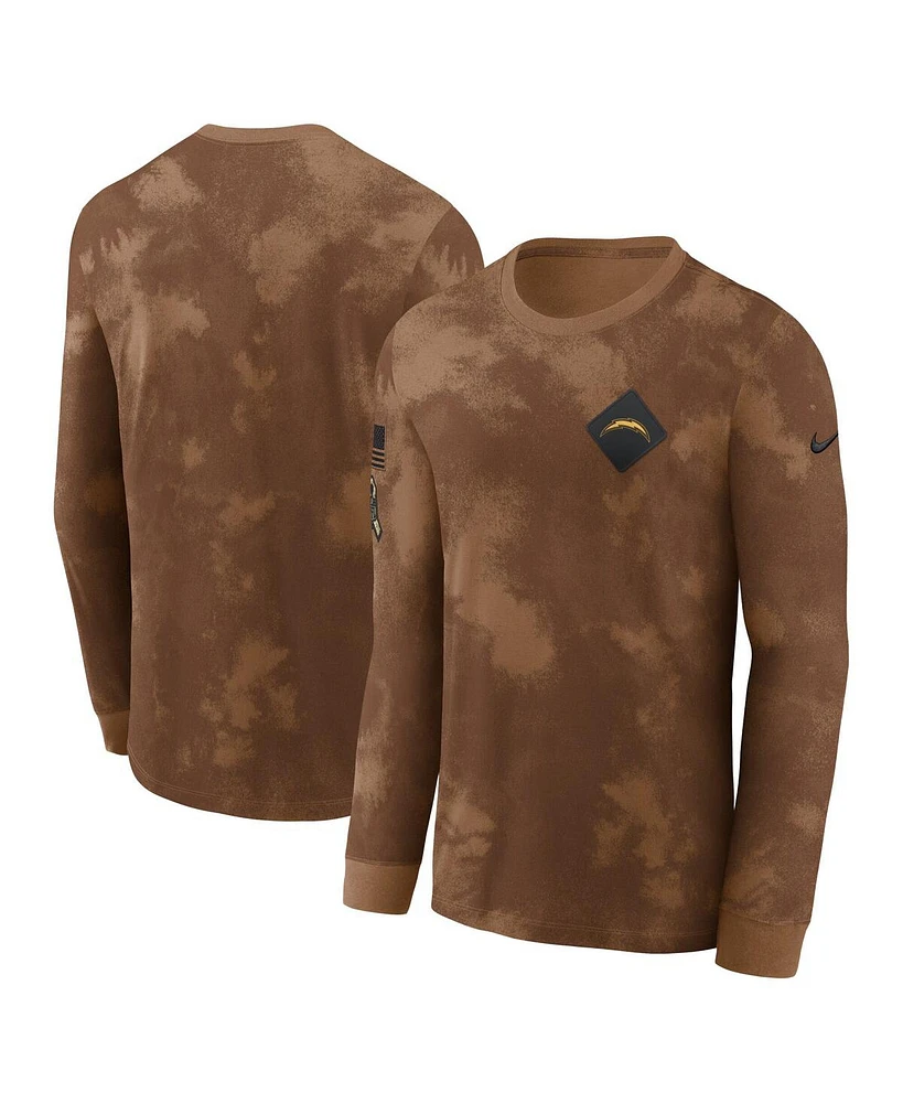 Nike Men's Brown Los Angeles Chargers Salute To Service Long Sleeve T-Shirt