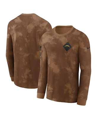 Nike Men's Brown Los Angeles Chargers Salute To Service Long Sleeve T-Shirt