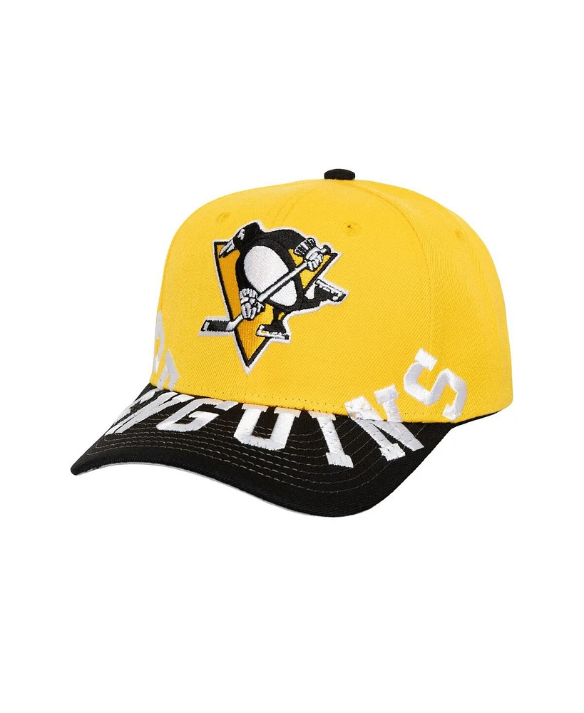 Mitchell & Ness Men's Gold/Black Pittsburgh Penguins Under Arch Two-Tone Pro Crown Snapback Hat