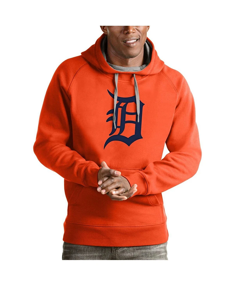 Antigua Men's Orange Detroit Tigers Victory Pullover Team Logo Hoodie