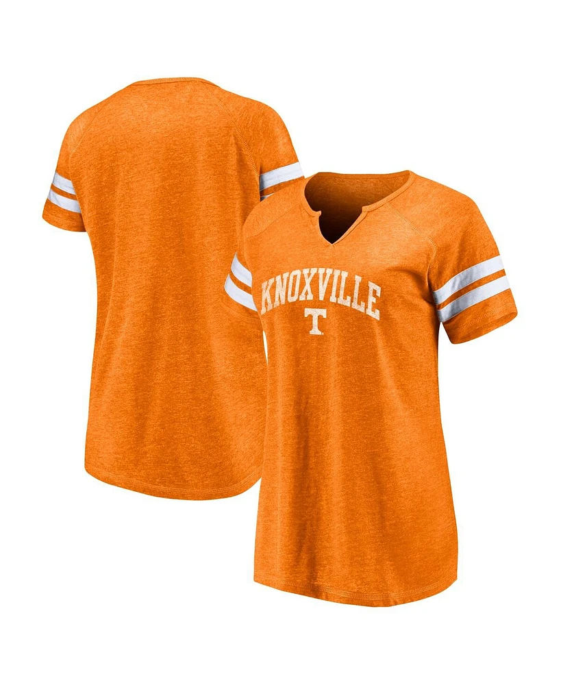 Fanatics Women's Tennessee Orange Volunteers Arched City Tri-Blend Raglan Notch Neck T-Shirt