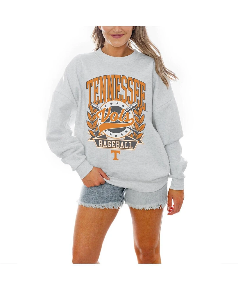 Gameday Couture Women's Gray Tennessee Volunteers Baseball Premium Fleece Drop Pullover Sweatshirt