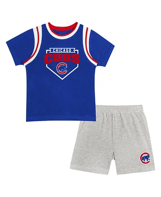 Outerstuff Preschool Fanatics Chicago Cubs Loaded Base T-Shirt Shorts Set
