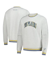 Barstool Golf Men's Heather Gray The Players Striped Pullover Sweatshirt