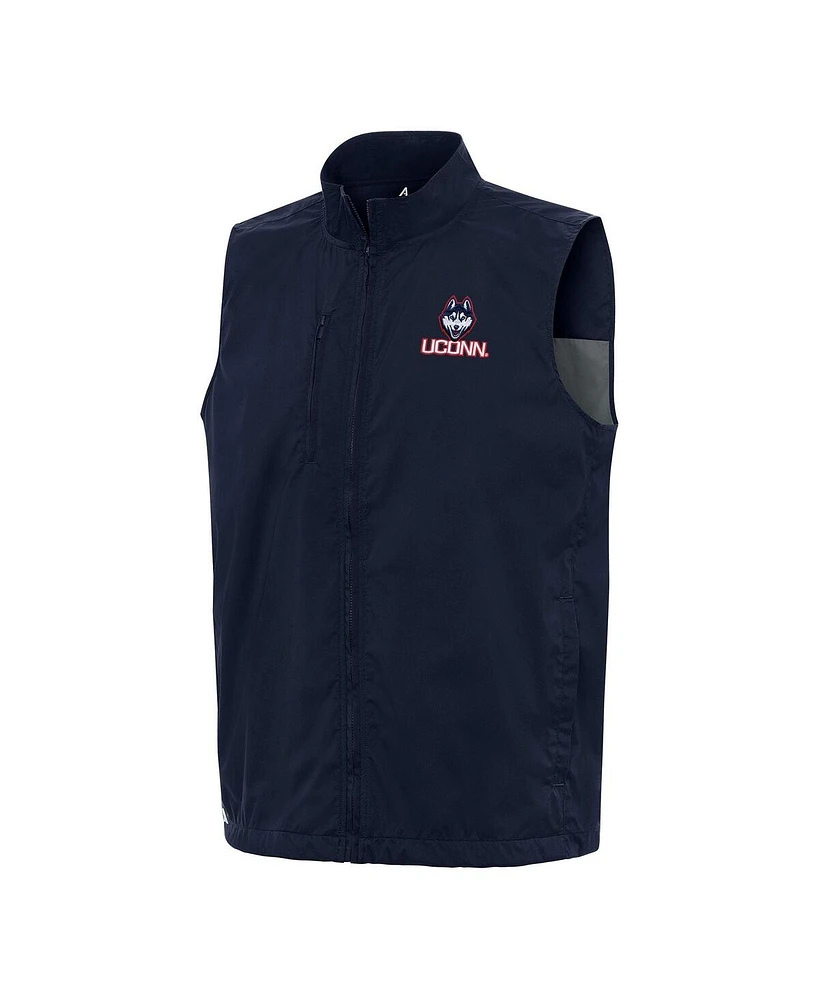 Antigua Men's Navy UConn Huskies Brisk Full-Zip Vest