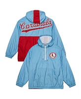Mitchell & Ness Men's Light Blue St. Louis Cardinals Team Og 2.0 Anorak Half-Zip Windbreaker Hoodie Jacket
