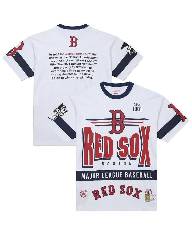 Mitchell & Ness Men's White Boston Red Sox Cooperstown Collection Team Origins Premium T-Shirt