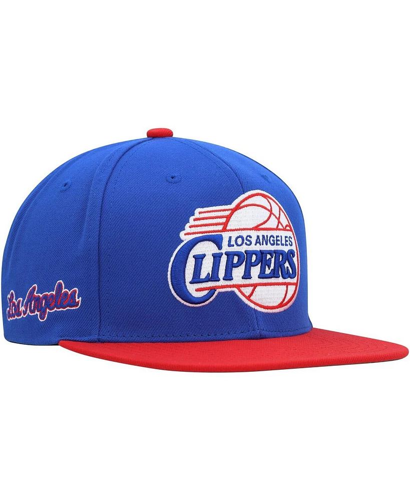 Mitchell & Ness Men's Royal/Red La Clippers Hardwood Classics Essentials 2.0 Snapback Hat